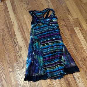 Colorful Striped Sleeveless Dress